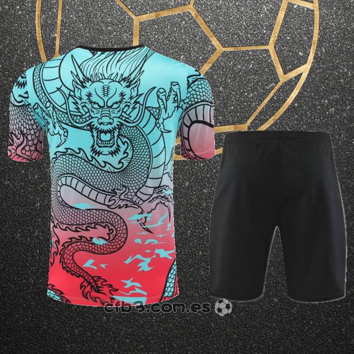 Chandal del Real Madrid Dragon Manga Corta 24-25 Verde y Rojo - Pantalon Corto
